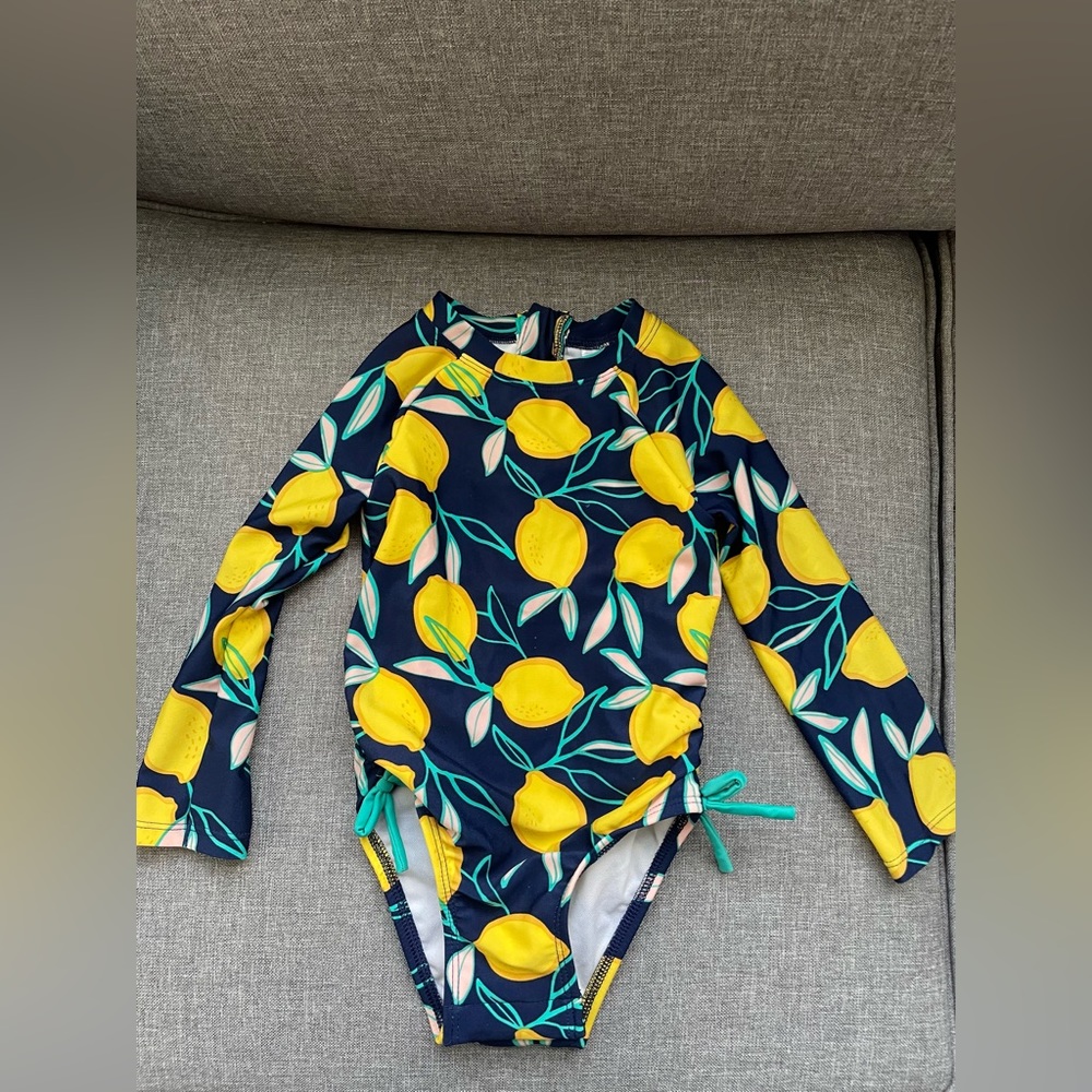 Cat & Jack Lemon One Piece Rashguard-2T